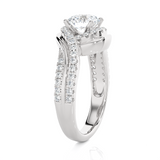 1 3/8 ctw Round Lab Grown Diamond Side Stone Engagement Ring