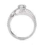 1 3/8 ctw Round Lab Grown Diamond Side Stone Engagement Ring