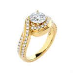 1 3/8 ctw Round Lab Grown Diamond Side Stone Engagement Ring