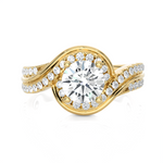 1 3/8 ctw Round Lab Grown Diamond Side Stone Engagement Ring