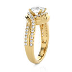 1 3/8 ctw Round Lab Grown Diamond Side Stone Engagement Ring