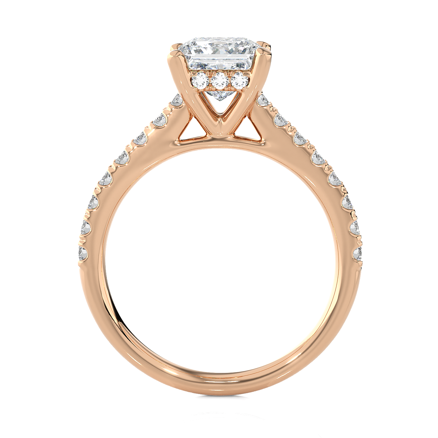 1 7/8 ctw Princess-Cut Lab Grown Diamond Side Stone Engagement Ring