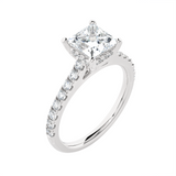 1 7/8 ctw Princess-Cut Lab Grown Diamond Side Stone Engagement Ring
