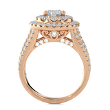 2 3/4 ctw Round Lab Grown Diamond Halo Engagement Ring