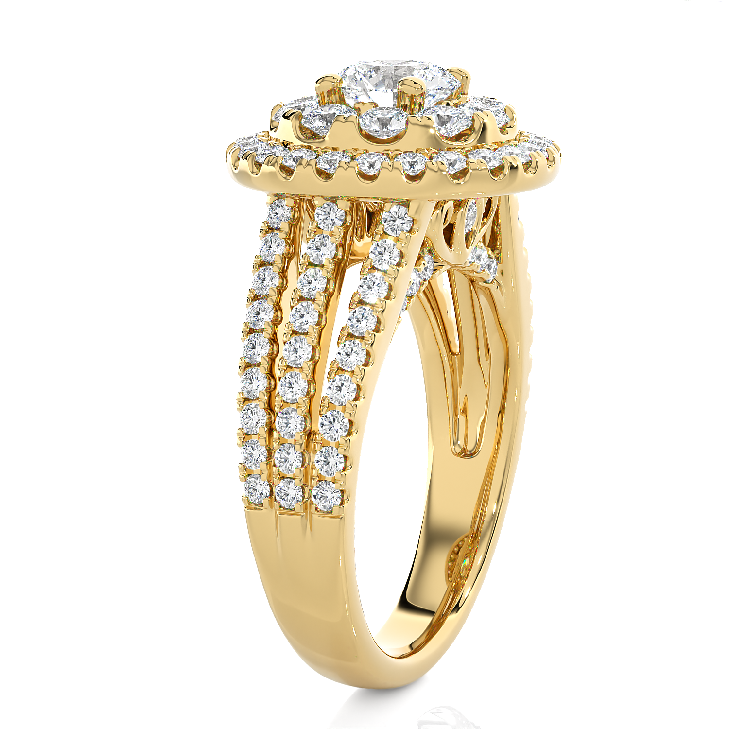2 3/4 ctw Round Lab Grown Diamond Halo Engagement Ring