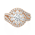 2 1/5 ctw Round Lab Grown Diamond Halo Engagement Ring