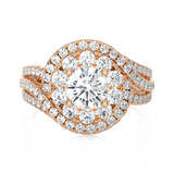 2 1/5 ctw Round Lab Grown Diamond Halo Engagement Ring