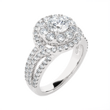 2 1/5 ctw Round Lab Grown Diamond Halo Engagement Ring