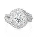 2 1/5 ctw Round Lab Grown Diamond Halo Engagement Ring