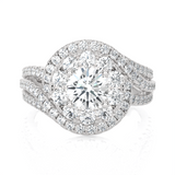 2 1/5 ctw Round Lab Grown Diamond Halo Engagement Ring