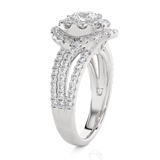 2 1/5 ctw Round Lab Grown Diamond Halo Engagement Ring