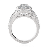 2 1/5 ctw Round Lab Grown Diamond Halo Engagement Ring