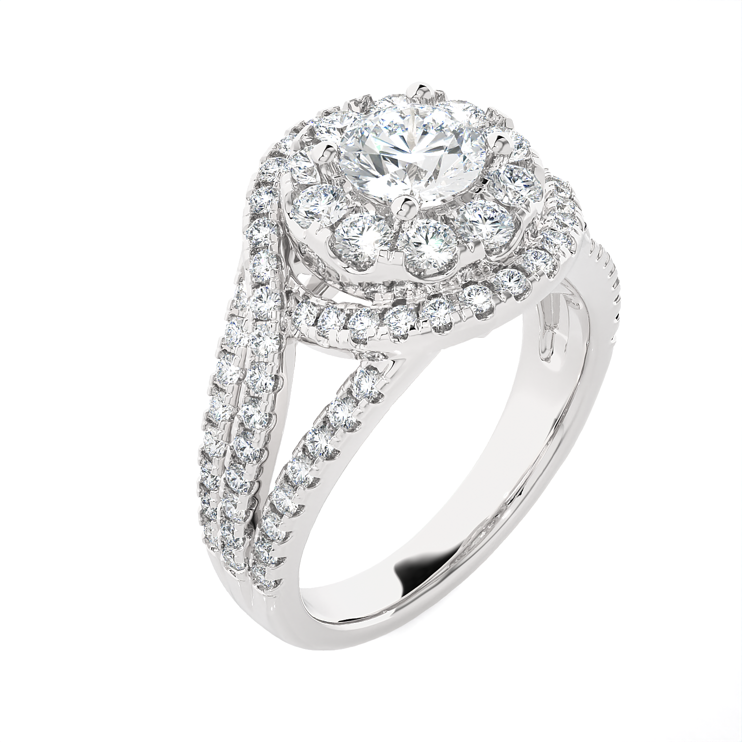 2 ctw Round Lab Grown Diamond Halo Engagement Ring
