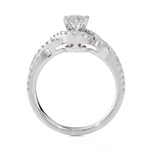 Round Lab Grown Diamond Side Stone Engagement Ring