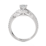 Round Lab Grown Diamond Side Stone Engagement Ring