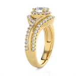 1 1/2 ctw Round Lab Grown Diamond Halo Engagement Ring