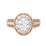 1 3/4 ctw Oval Lab Grown Diamond Halo Engagement Ring