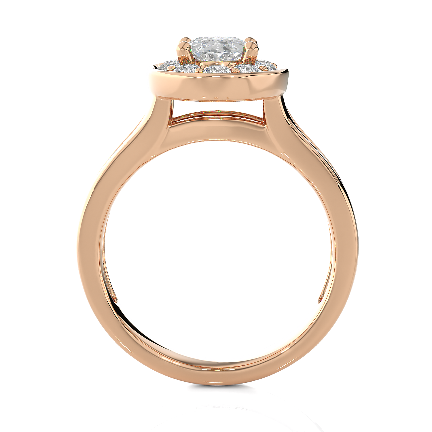 1 3/4 ctw Oval Lab Grown Diamond Halo Engagement Ring