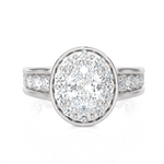 1 3/4 ctw Oval Lab Grown Diamond Halo Engagement Ring