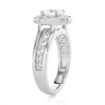 1 3/4 ctw Oval Lab Grown Diamond Halo Engagement Ring
