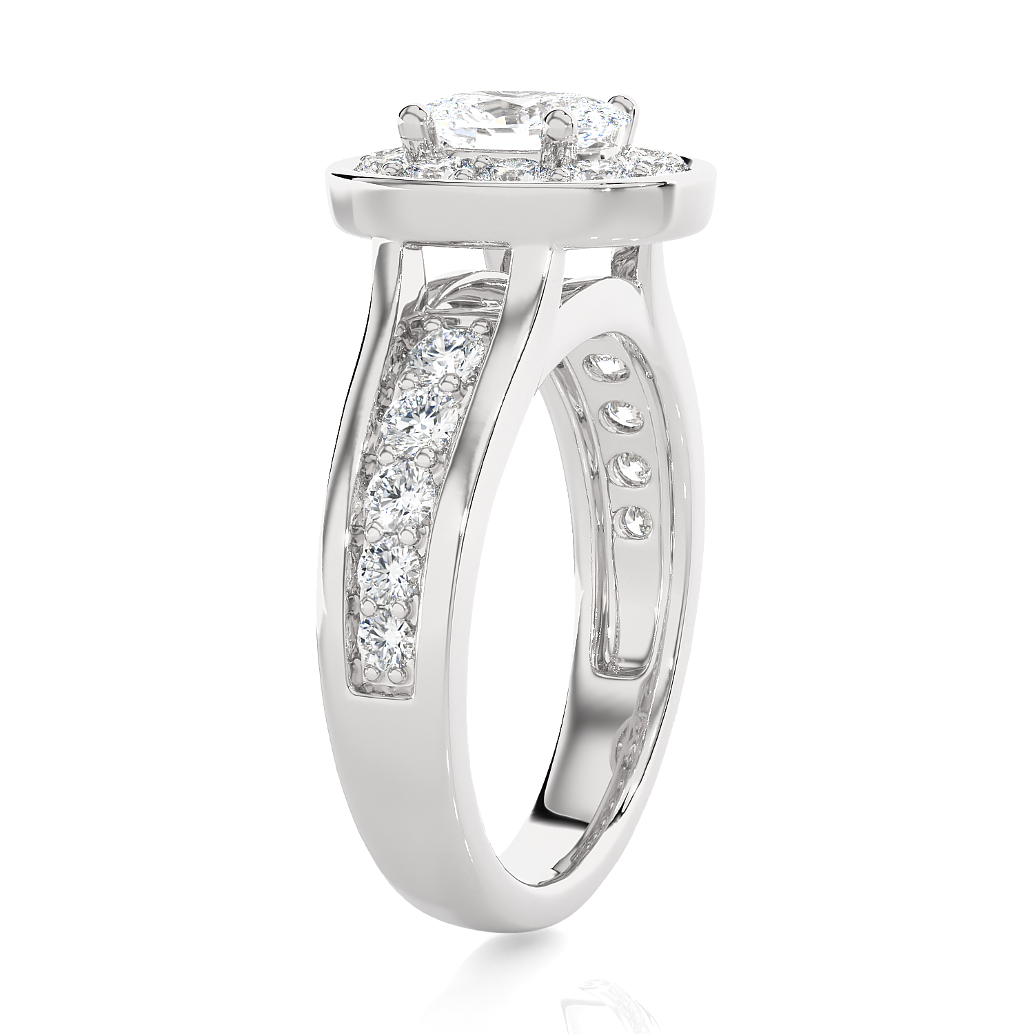 1 3/4 ctw Oval Lab Grown Diamond Halo Engagement Ring