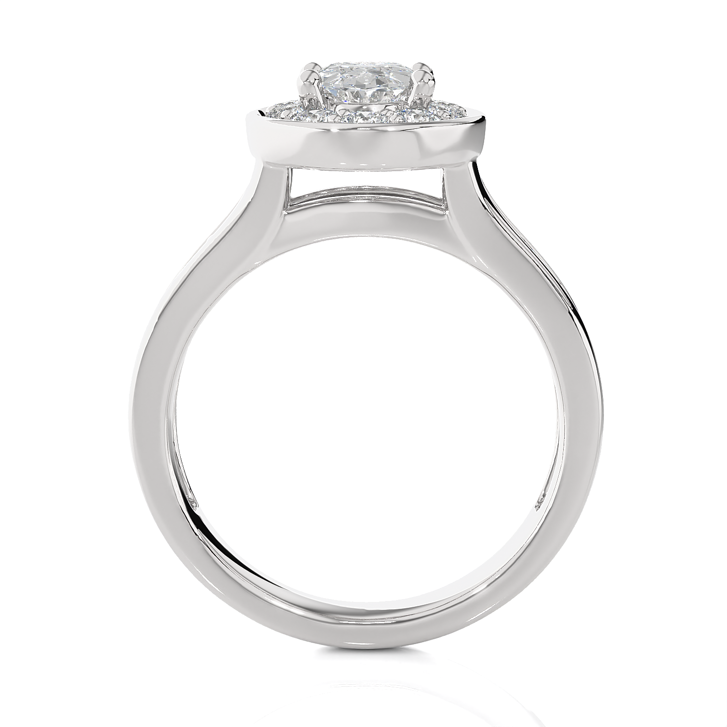 1 3/4 ctw Oval Lab Grown Diamond Halo Engagement Ring
