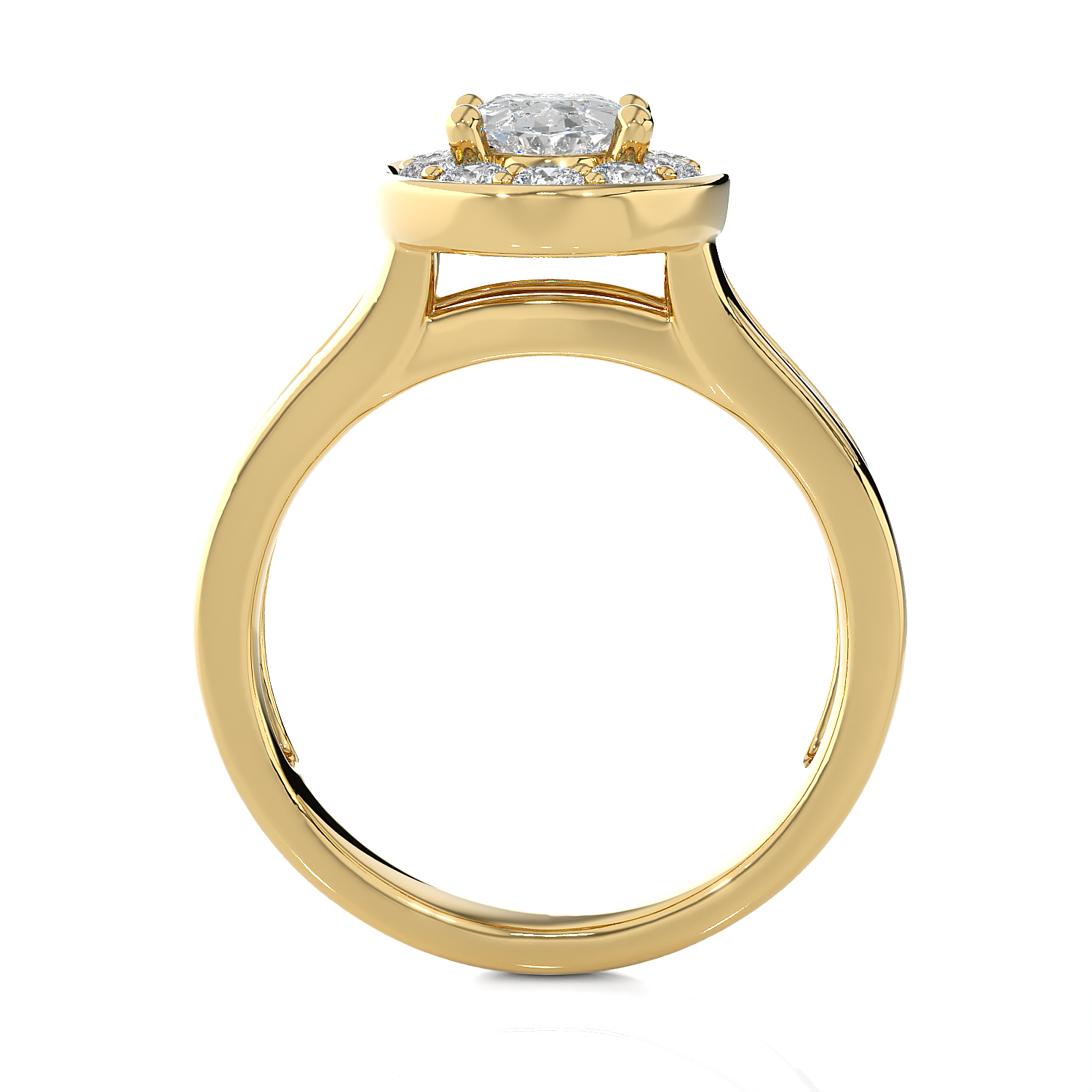 1 3/4 ctw Oval Lab Grown Diamond Halo Engagement Ring