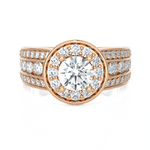 1 7/8 ctw Round Lab Grown Diamond Halo Engagement Ring