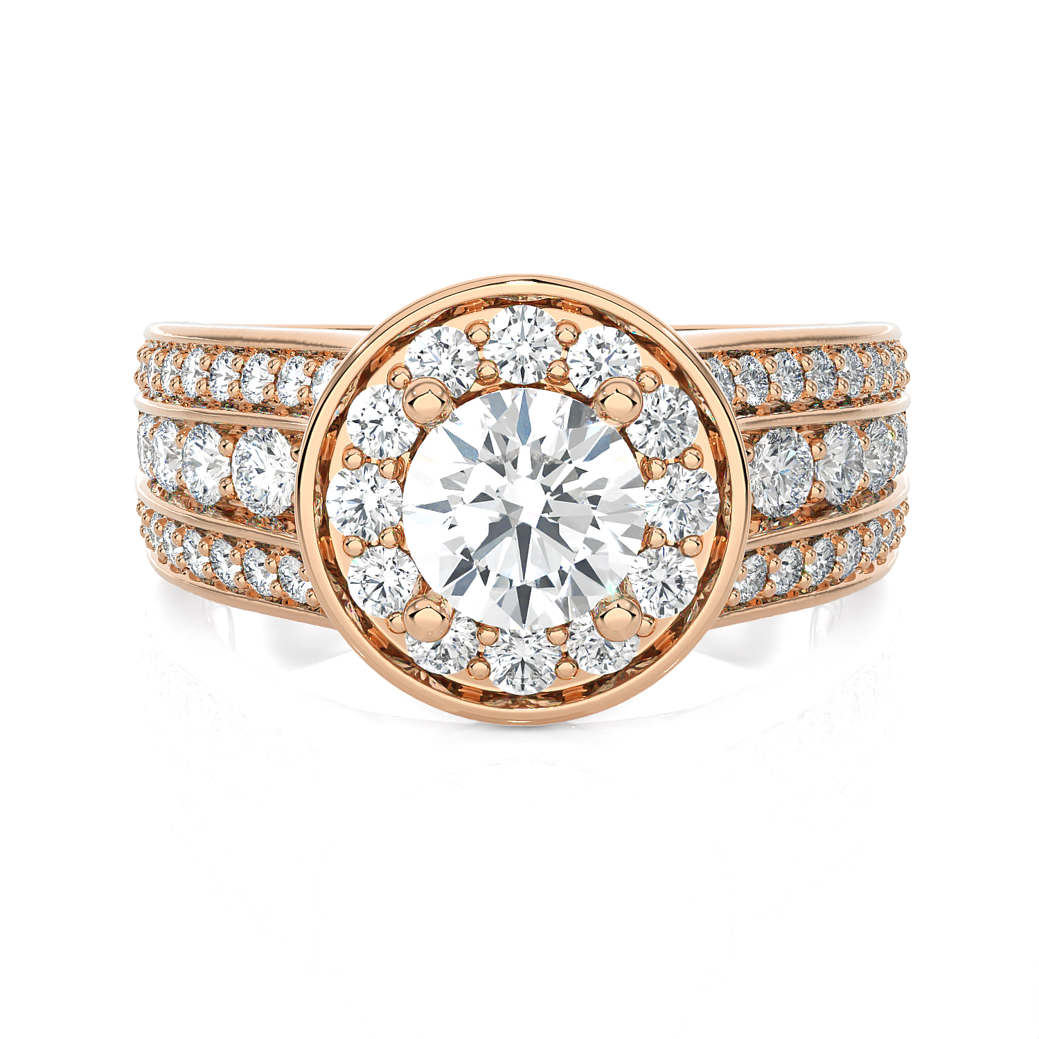 1 7/8 ctw Round Lab Grown Diamond Halo Engagement Ring