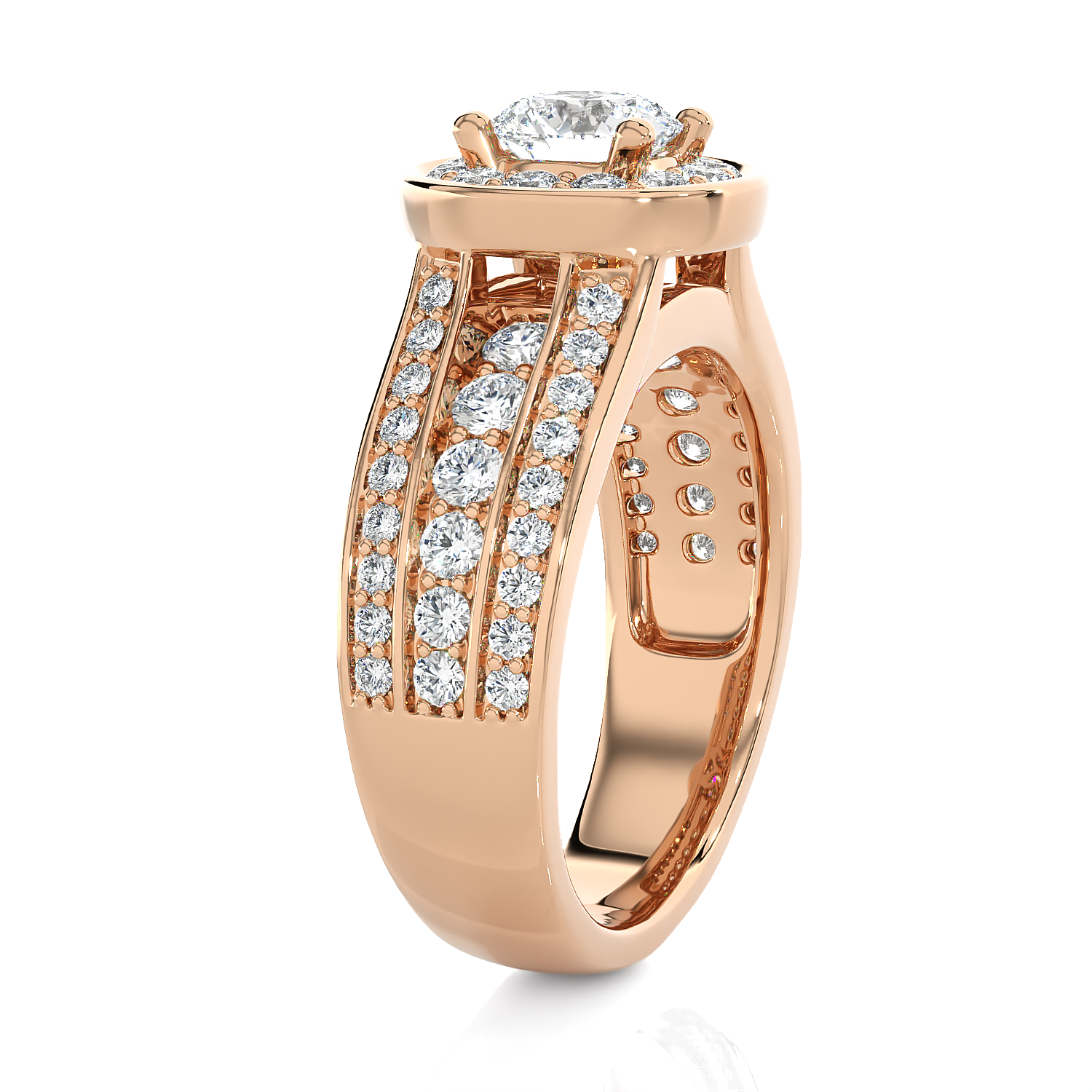 1 7/8 ctw Round Lab Grown Diamond Halo Engagement Ring