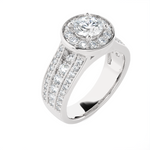 1 7/8 ctw Round Lab Grown Diamond Halo Engagement Ring
