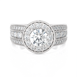 1 7/8 ctw Round Lab Grown Diamond Halo Engagement Ring
