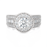 1 7/8 ctw Round Lab Grown Diamond Halo Engagement Ring