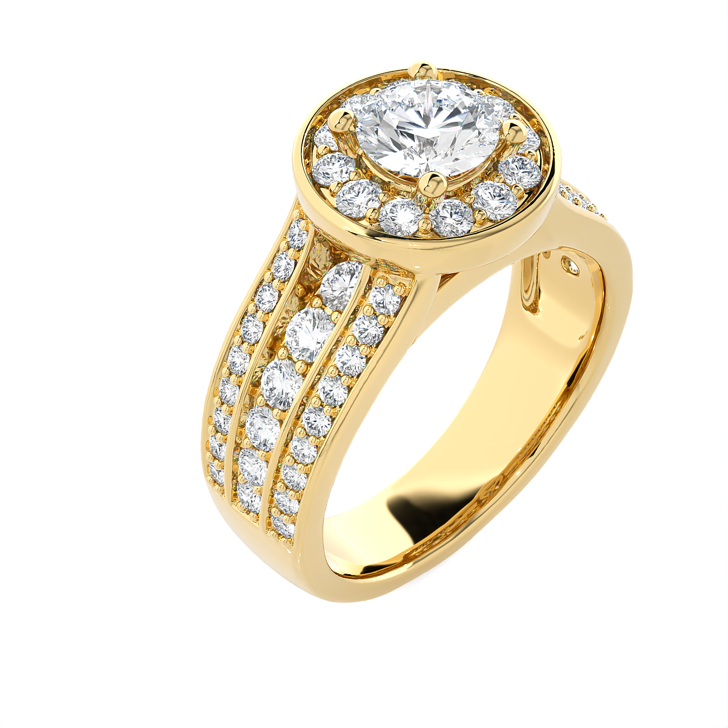 1 7/8 ctw Round Lab Grown Diamond Halo Engagement Ring