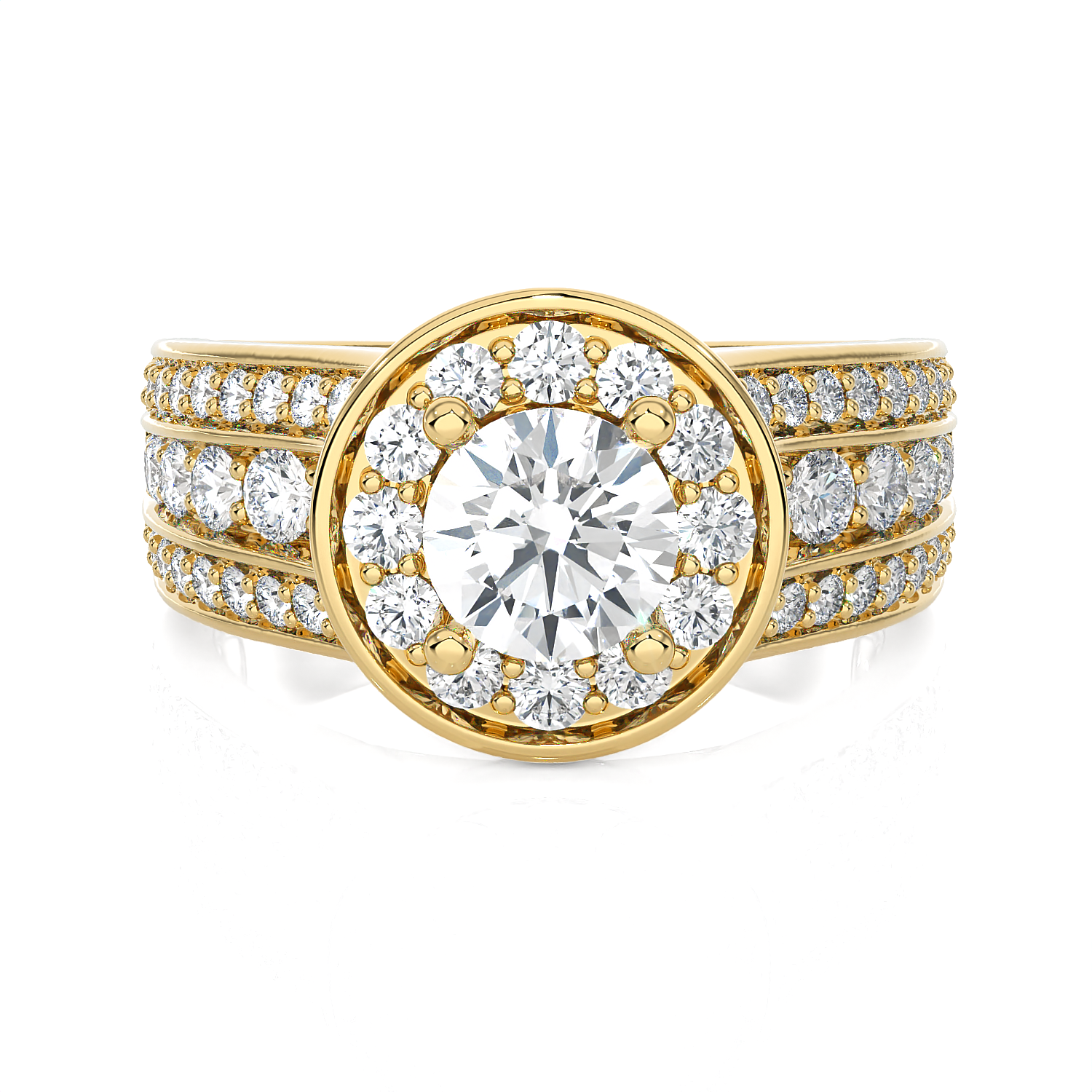1 7/8 ctw Round Lab Grown Diamond Halo Engagement Ring