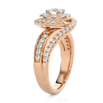 1 1/2 ctw Round Lab Grown Diamond Halo Engagement Ring