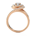 1 1/2 ctw Round Lab Grown Diamond Halo Engagement Ring