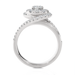1 1/2 ctw Round Lab Grown Diamond Halo Engagement Ring