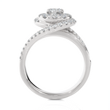 1 1/2 ctw Round Lab Grown Diamond Halo Engagement Ring