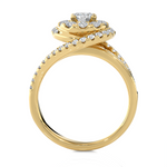 1 1/2 ctw Round Lab Grown Diamond Halo Engagement Ring