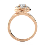1 1/5 ctw Round Lab Grown Diamond Halo Engagement Ring