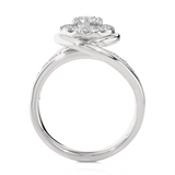 1 1/5 ctw Round Lab Grown Diamond Halo Engagement Ring