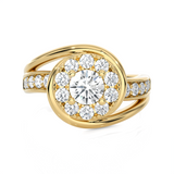 1 1/5 ctw Round Lab Grown Diamond Halo Engagement Ring