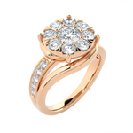 1 5/8 ctw Round Lab Grown Diamond Side Stone Engagement Ring