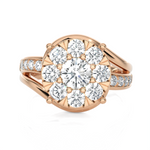 1 5/8 ctw Round Lab Grown Diamond Side Stone Engagement Ring