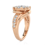 1 5/8 ctw Round Lab Grown Diamond Side Stone Engagement Ring