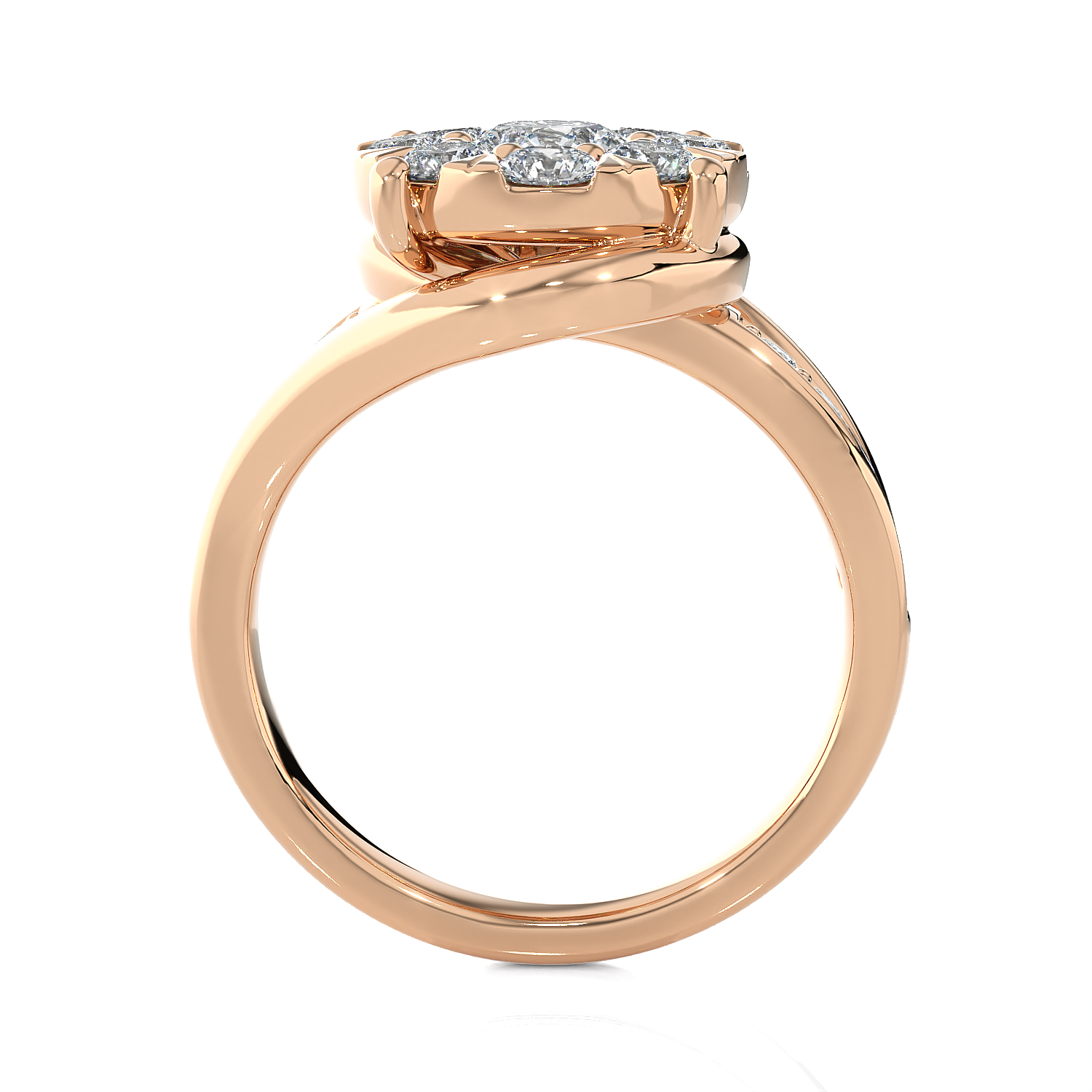1 5/8 ctw Round Lab Grown Diamond Side Stone Engagement Ring