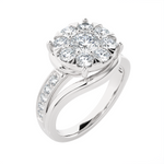 1 5/8 ctw Round Lab Grown Diamond Side Stone Engagement Ring