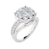 1 5/8 ctw Round Lab Grown Diamond Side Stone Engagement Ring