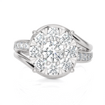 1 5/8 ctw Round Lab Grown Diamond Side Stone Engagement Ring